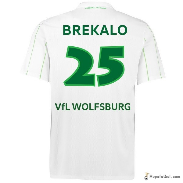 Camiseta VfL Wolfsburgo Replica Segunda Ropa Brekalo 2016/17 Blanco